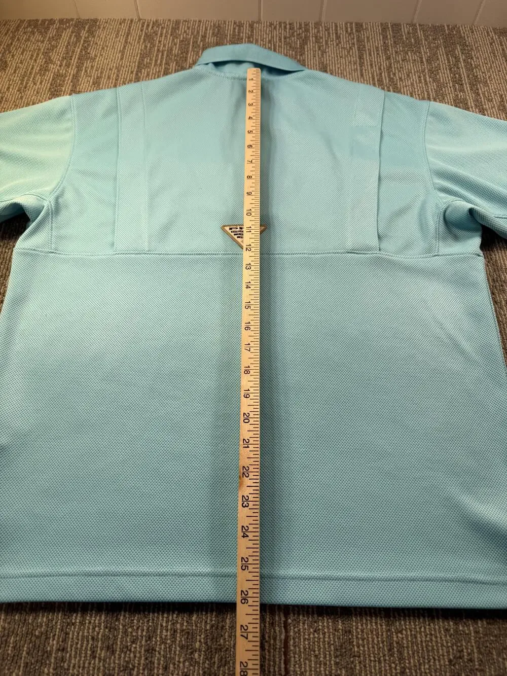 Columbia PFG Polo Shirt Mens Medium Blue Fishing Performance Short Sleeve